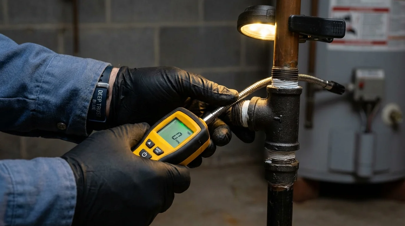 Gas leak detection with electronic sniffer by Johns Plumbing LLC in Camp Hill